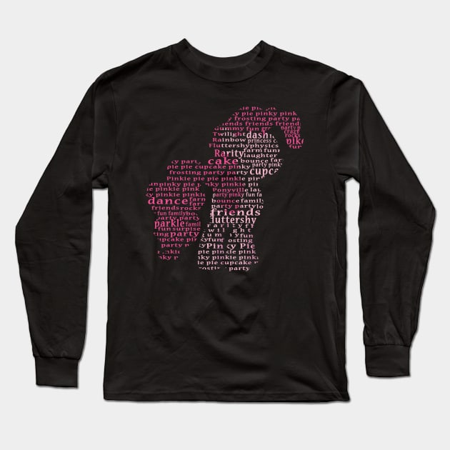 My Little Pony - Pinkie Pie Typography Long Sleeve T-Shirt by SSXVegeta